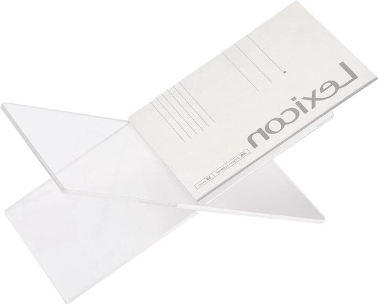 Supporto per Libri in Acrilico - Stand di Visualizzazione Transparente per Custodia e Riposo - Organizzatore per Libri e Riviste Desktop Rimosso
