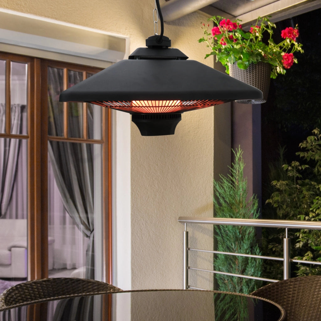 Stufa a infrarossi 2000W ¨C Xylo ¨C con telecomando, 2 livelli, display LED, nero
