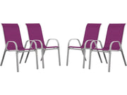 Sedia da giardino textilene "Cordoba" -Phoenix-Rosa-Set di 4