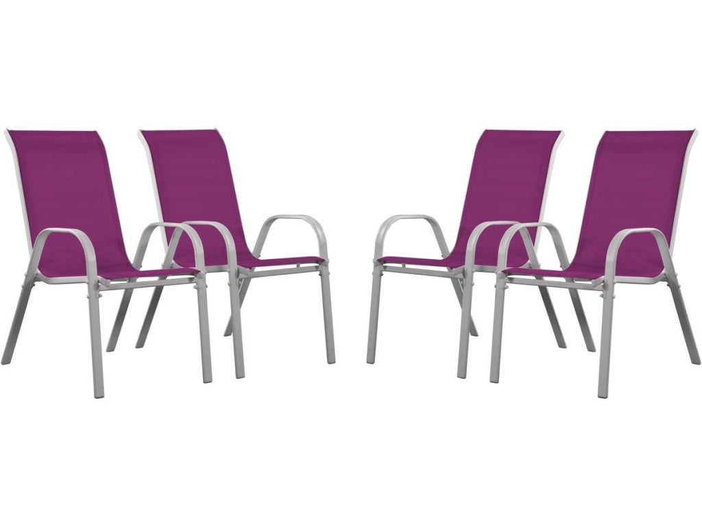 Sedia da giardino textilene "Cordoba" -Phoenix-Rosa-Set di 4