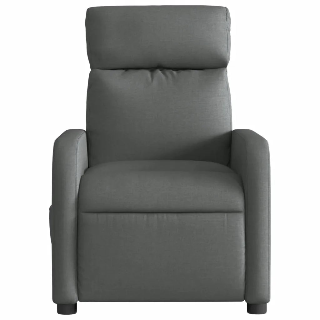 Divano Sedia-Poltrona Reclinabile Massaggio Elettrica Grigio Scuro Tessuto 506676
