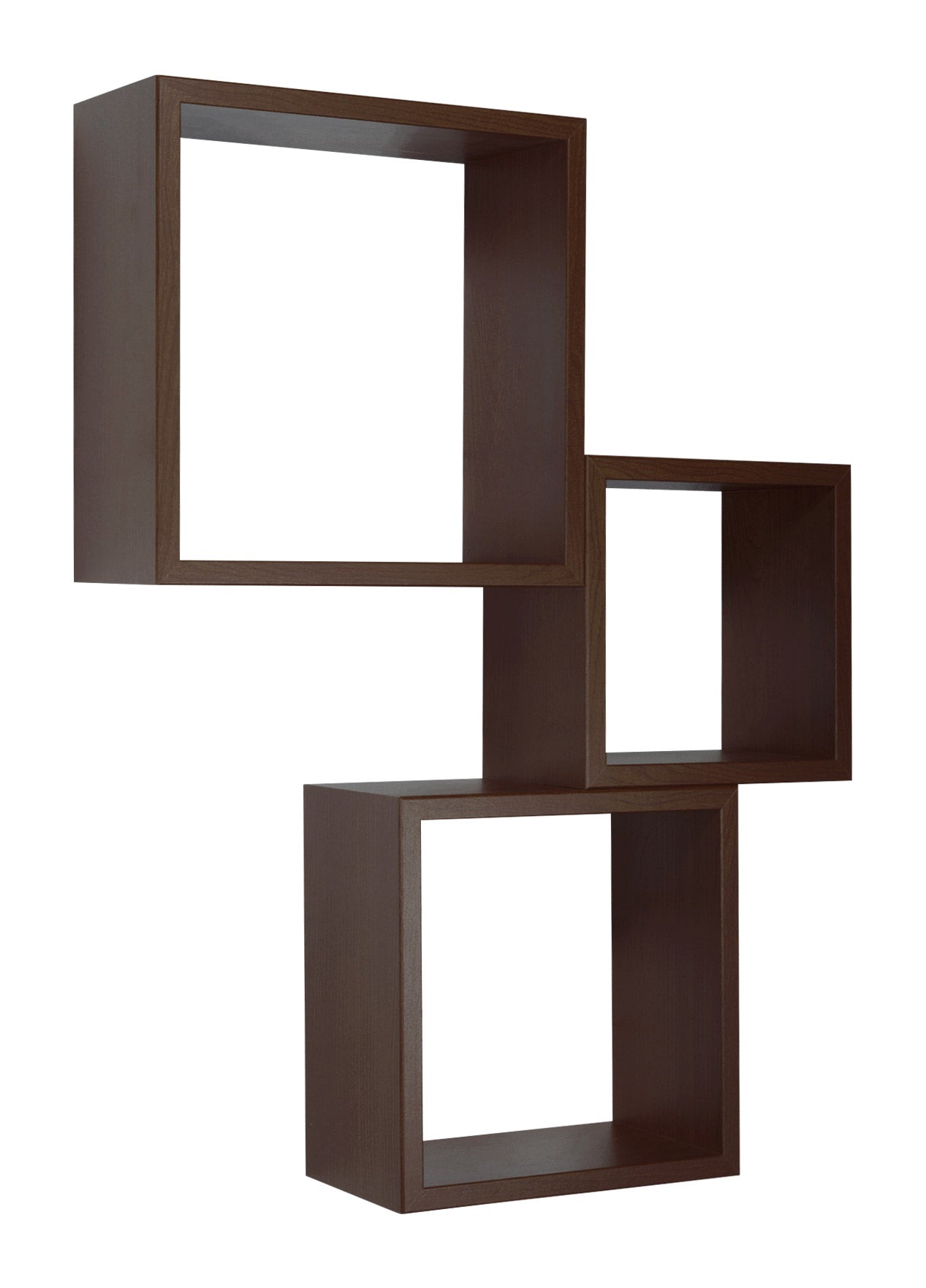 Set 3 Mensole da Parete Cubo in Fibra di Legno Incubo Wengè