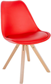 Sedia Sofia in similpelle rosso,natura (quadrato)