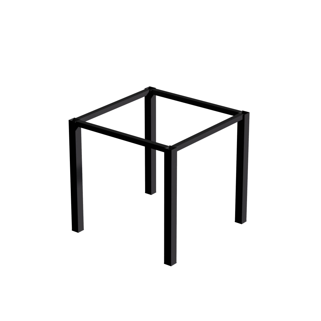 Emuca Gambe quadrate e struttura per tavolo, 50x50mm, 750x750, Verniciato nero, Acciaio, 1 u.