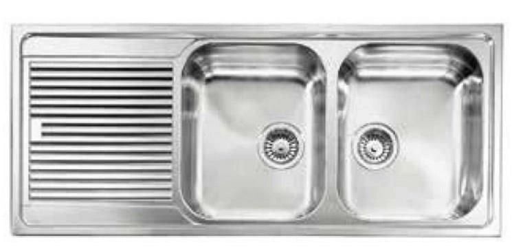 CM Zenith plus 116 x 50 2V Lavello ad incasso Rettangolare Acciaio inossidabile
