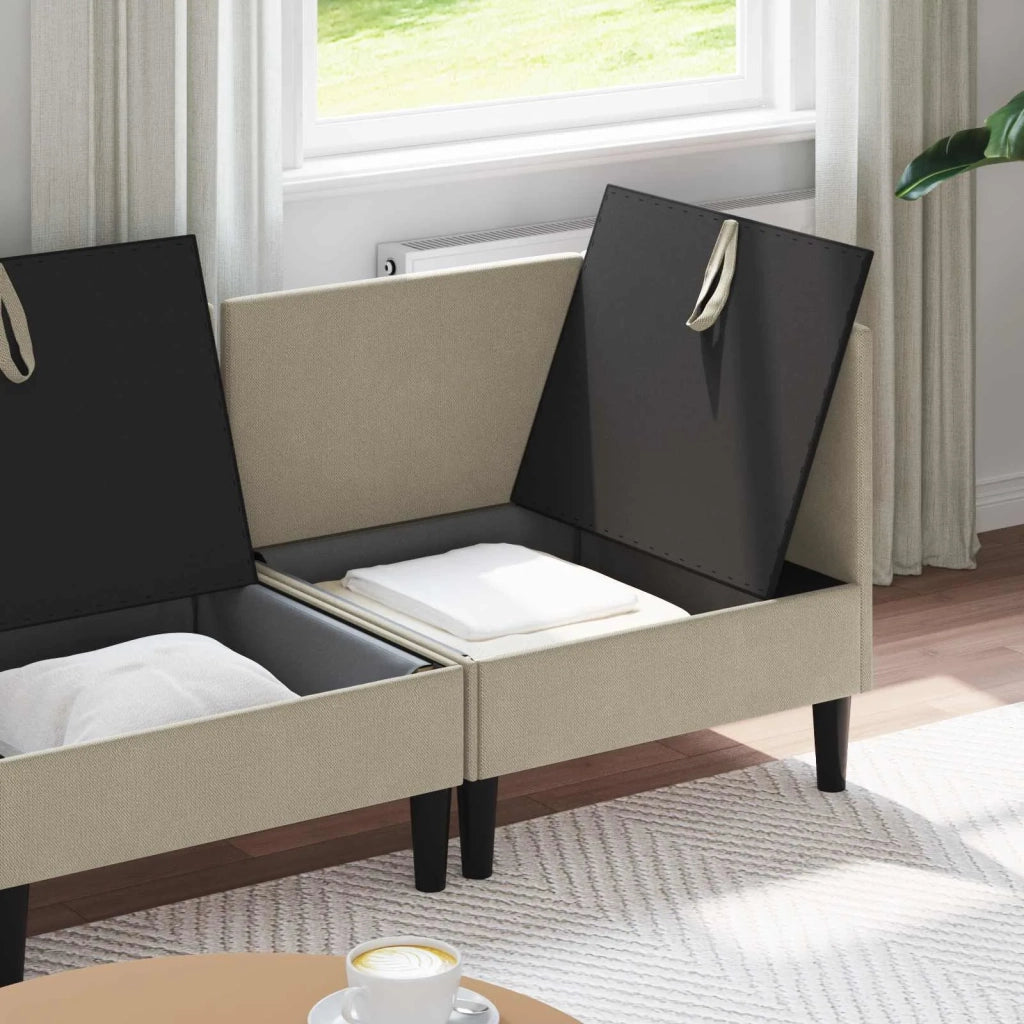 Set di mobili per il soggiorno 4 pcs Sabbia Tessuto