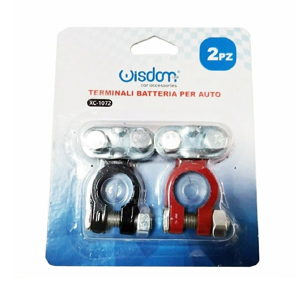 Trade Shop - Set 2 Pezzi Terminali Terminale Batteria Per Auto Morsetti Con Bullone Xc-1072 -