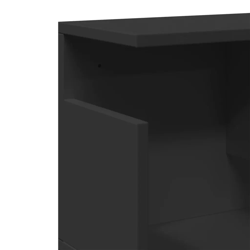vidaXL Mobile a Parete 80x20x30 cm Nero in Legno Multistrato