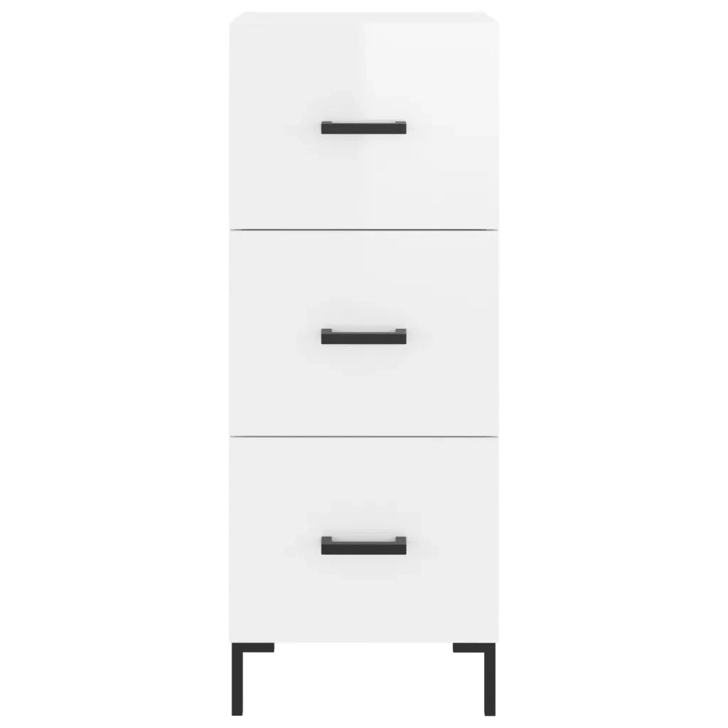 Credenza-Buffet-Armadio da cucina Bianco Lucido 34,5x34x90 cm in Legno Multistrato 346977
