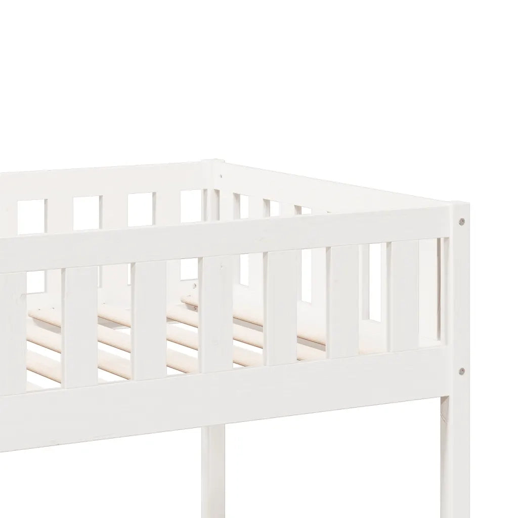 Letto a Castello Bianco 90x190 cm in Legno Massello di Pino 3308605
