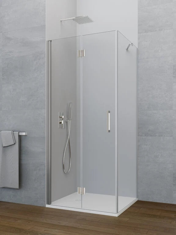 Box doccia angolare GLASS pieghevole + laterale fisso 75 (40+35)x90 cm cromo trasparente