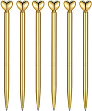 Penne Decorative a forma di cuore - 6 pezzi - Miscelanza di zinco/acciaio inossidabile - Pennarelli decorativi - Regali per donne - Ideali per diverse occasioni - Pennarelli