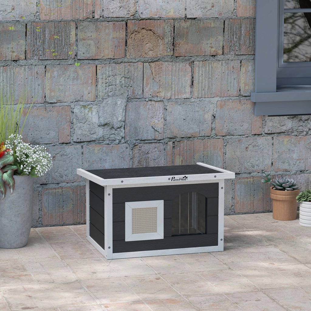 Casetta per Gatti ¨C zephmum ¨C Legno, Grigio, 61x45x36.5 cm