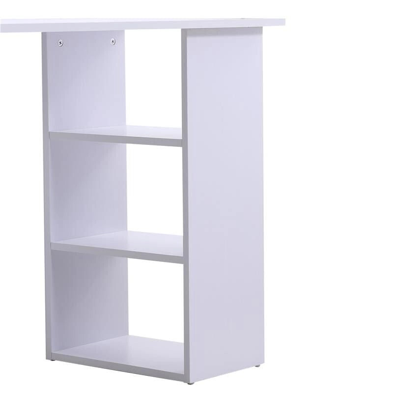 SCRIVANIA MODERNA CON 3 CASSETTI E RIPIANI IN LEGNO BIANCO 120X49X72CM