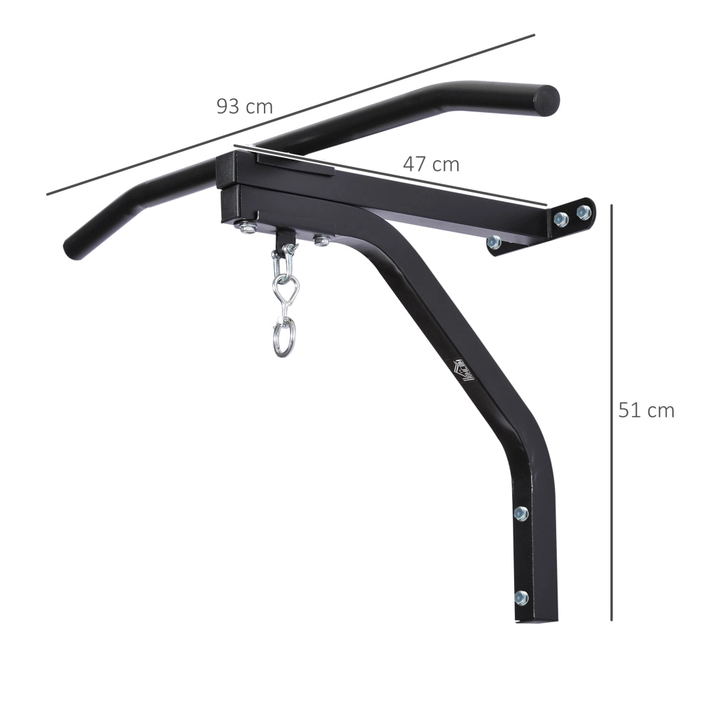 Supporto da parete per sacco boxe ¨C Xylo ¨C acciaio nero 93x47x51 cm