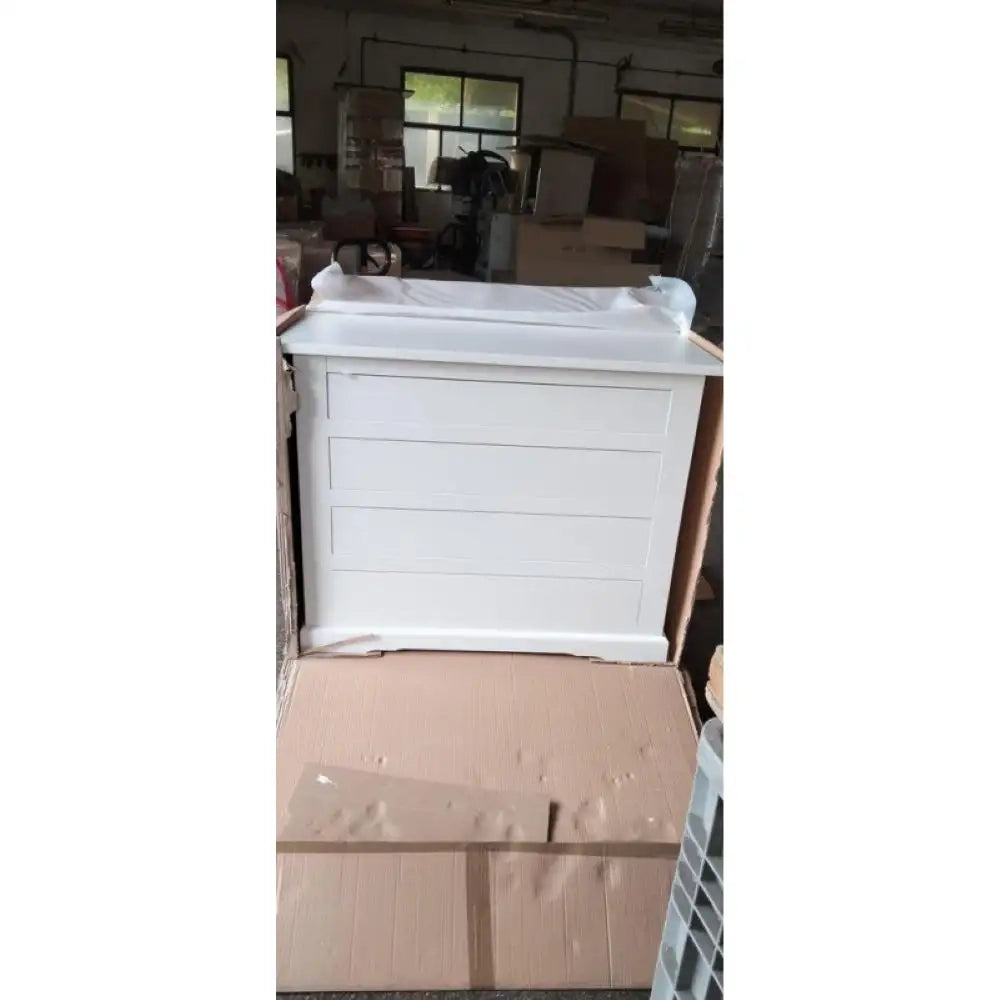 Como 3 cassetti arte povera in legno massello e mdf con rifinitura in bianco 115x50x90 H