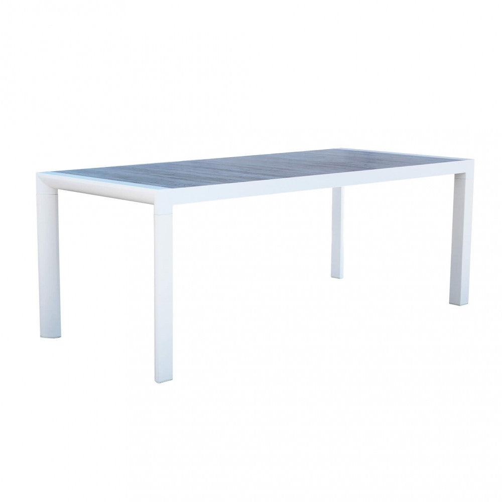 Tavolo Carson 195x90x74 h cm in Alluminio Bianco
