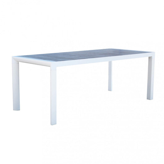 Tavolo Carson 195x90x74 h cm in Alluminio Bianco