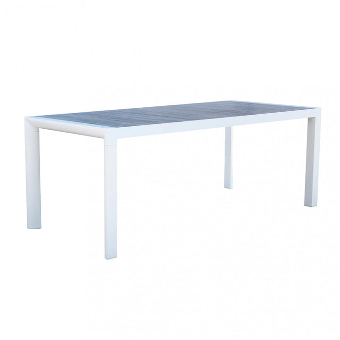 Tavolo Carson 195x90x74 h cm in Alluminio Bianco