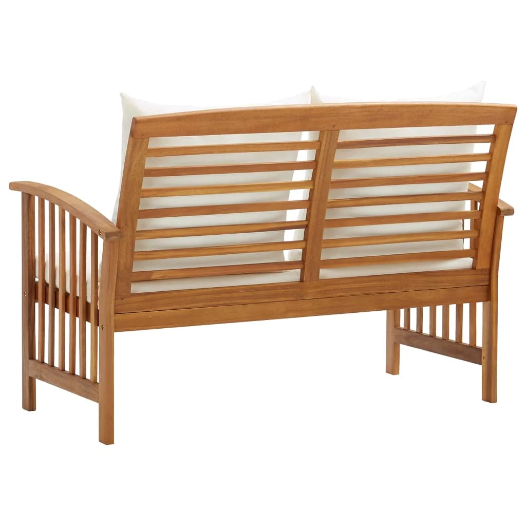 Panca da giardino mobili da esterno per patio mobili da terrazza con cuscini 119 x 67 x 83 cm legno massello di acacia 02_0011586
