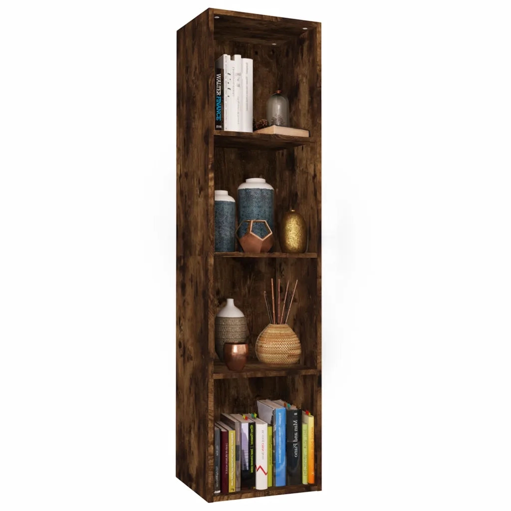 Libreria-Mobile TV Rovere Fumo 36x30x143cm in Legno Multistrato