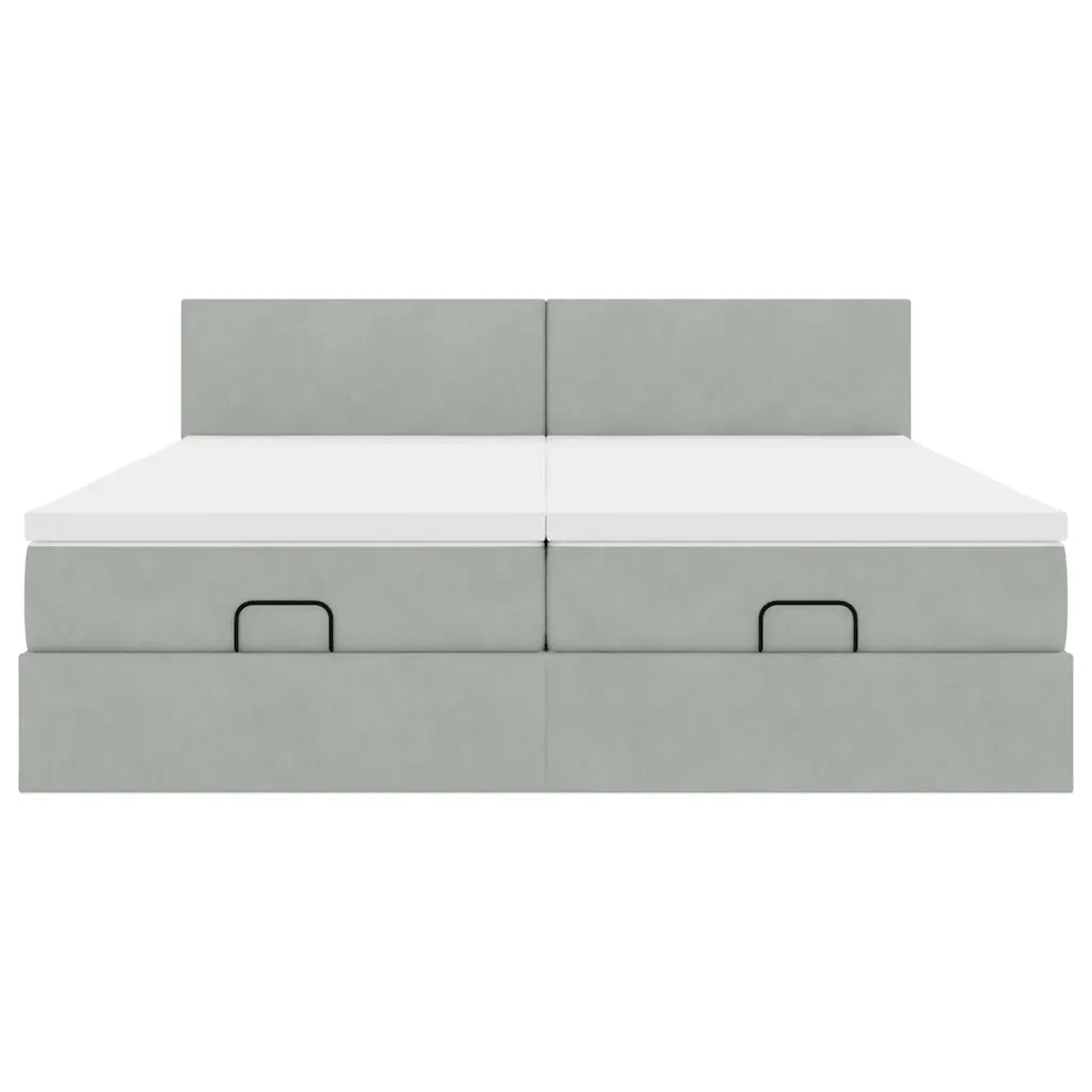 Struttura Letto Pouf con Materassi 180x200 cm Velluto 3312056