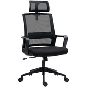 SEDIA DA UFFICIO ERGONOMICA CON POGGIATESTA E ALTEZZA REGOLABILI FUNZIONE DONDOLO E RUOTE NERO