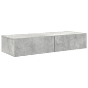 Scaffale a parete | Ripiano a parete | Mensola a parete con Cassetti Grigio 100x36x19cm in Truciolato