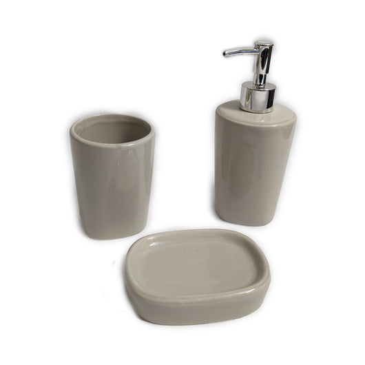 SET ACCESSORI BAGNO 3PZ TOM TORTORA