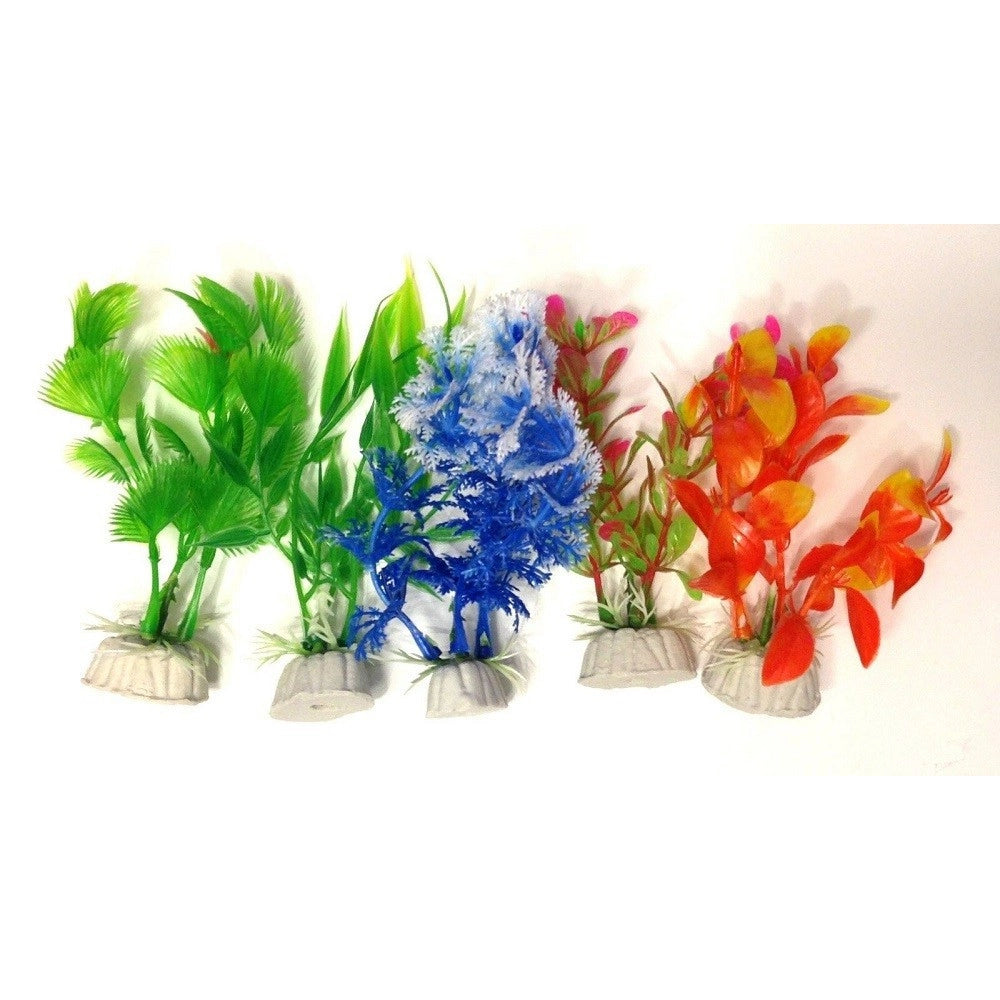 Trade Shop - Set 10x Pianta Piantina Artificiale Per Acquario Piante Finte Plastica Colorate -