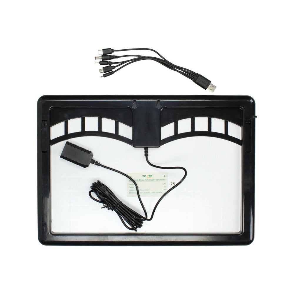 Trade Shop - Pannello Solare Caricabatterie Usb 5v 2,4a Ricarica Rapida Smartphone 12w Zo-712kc -