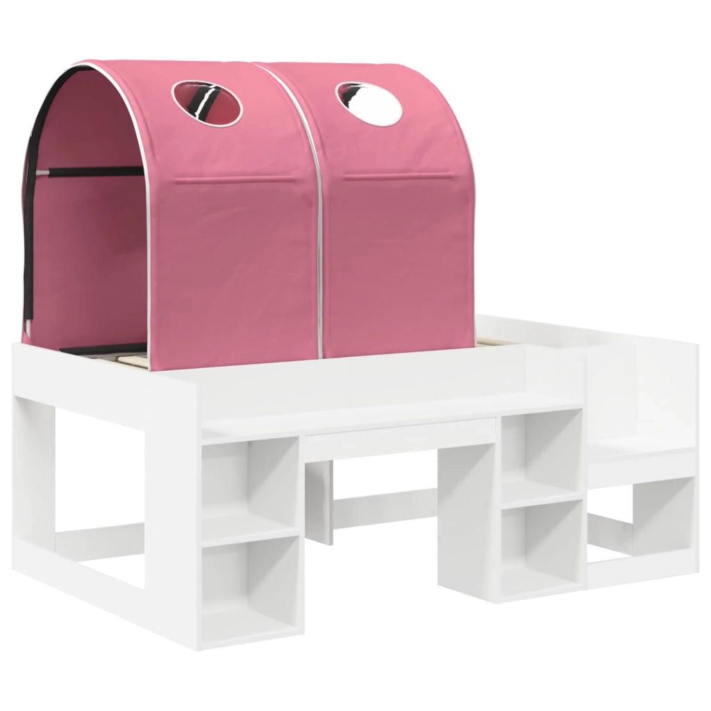 Letto con Tunnel 4 pcs Bianco e Rosa Legno ingegnerizzato 3423500