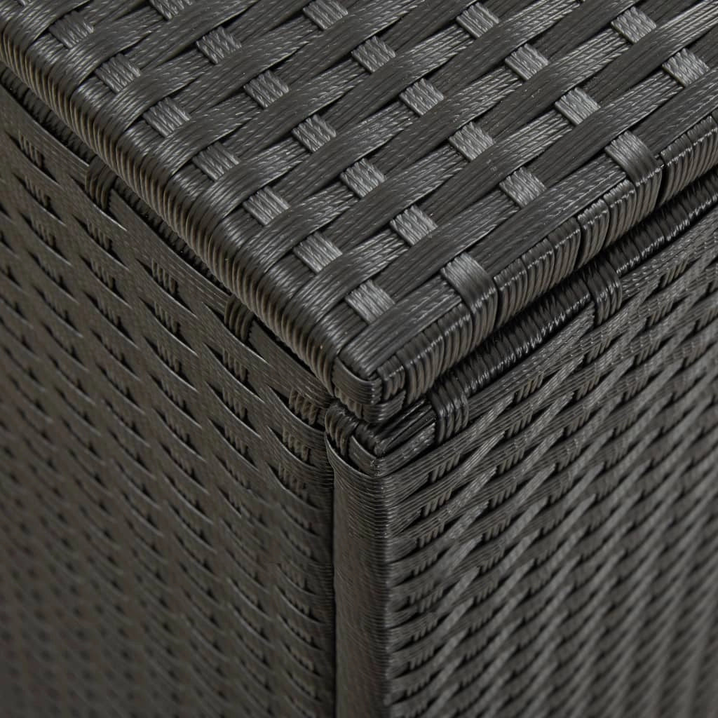 Cassapanca portaoggetti per mobili da giardino in resina intrecciata 200 x 50 x 60 cm nero 02_0013124