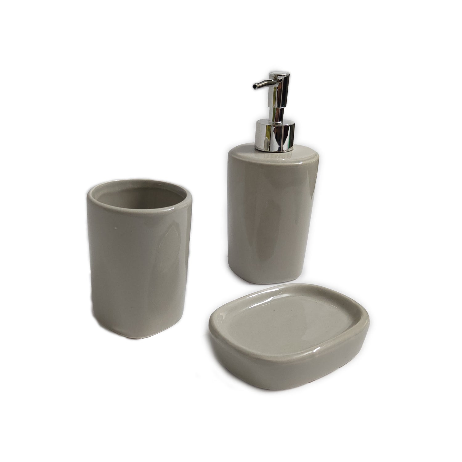 SET ACCESSORI BAGNO 3PZ TOM TORTORA