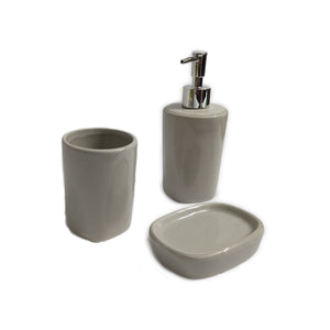 SET ACCESSORI BAGNO 3PZ TOM TORTORA