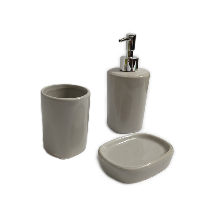 SET ACCESSORI BAGNO 3PZ TOM TORTORA