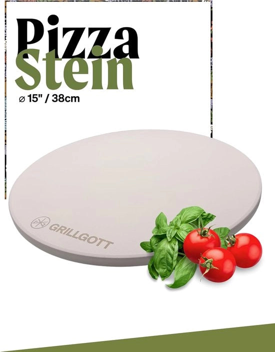 Pietra per pizza per forno e griglia a gas - 38 cm di diametro - Per pizza croccante fino a 900 °C