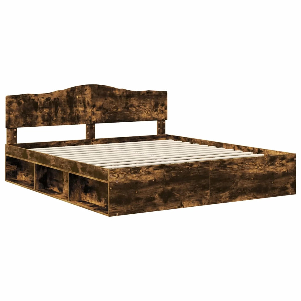 Struttura del letto Rovere fumé 180 x 200 cm Pino massello 3412866
