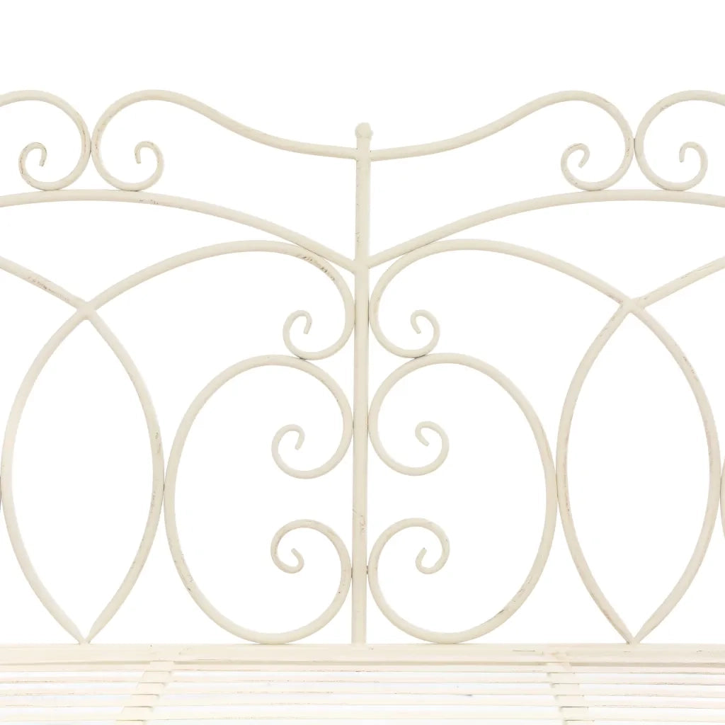 Panchina da Giardino 104 cm in Ferro Bianco Anticato cod mxl 52730