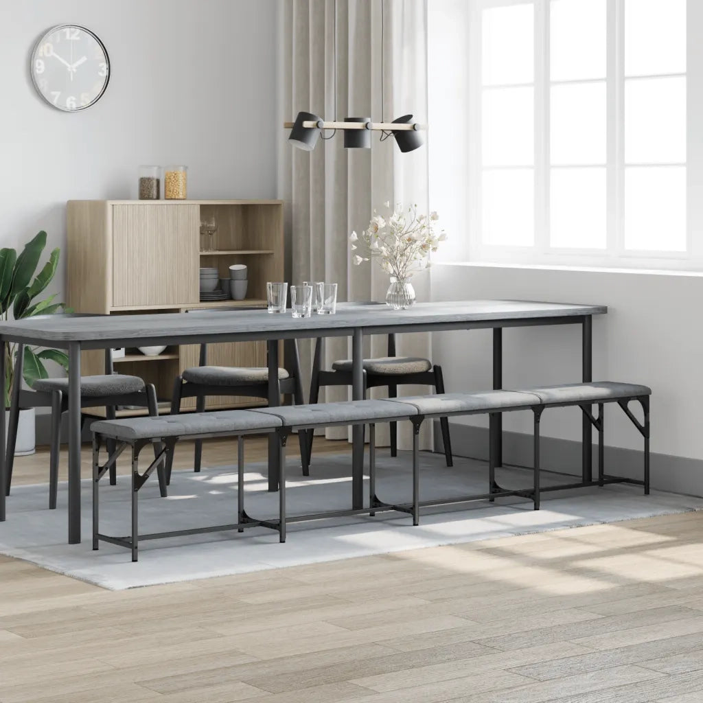 Panca da Pranzo Grigio Chiaro 248x32x45 cm in Acciaio e Tessuto CFW2233921
