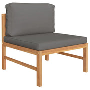Salotto da Giardino-Set Divani Giardino 2 pz Cuscini Grigio Scuro in Legno di Teak 238909
