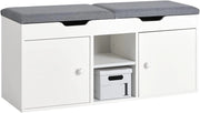 Scarpiera Salvaspazio Slim Ingresso - Panca Scarpiera Ingresso - Panca Contenitore con Vano Portaoggetti - Portata per Corridoio, Soggiorno, Camera da Letto - Bianco 100x48x34 cm FSR96-W