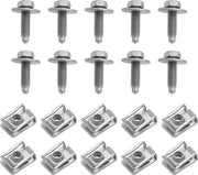 Set di 10 viti a 5 punte con morsetto di piatto metallico - Acciaio inox - Universale - Compatibile con diversi modelli - Nero e argento - per E200 E250 E400 2003-2019.