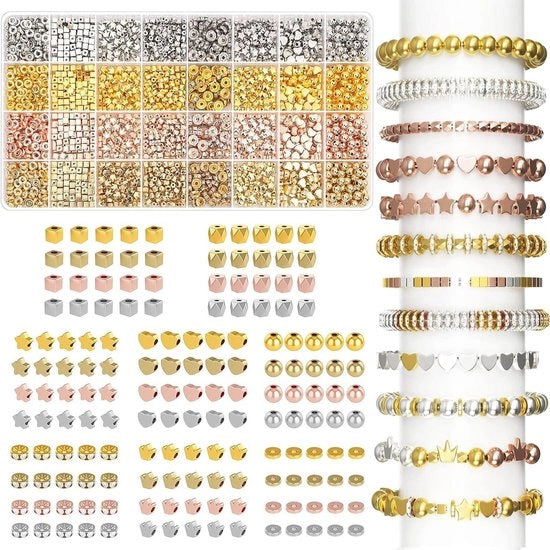 Set di perle da gioielleria per bracciali - Kit per creare bracciali con 2240 pezzi - Multicolore 

Nota: Ho mantenuto il numero di pezzi (2240) e le specifiche tecniche, ma ho omesso il nome del marchio e del produttore.