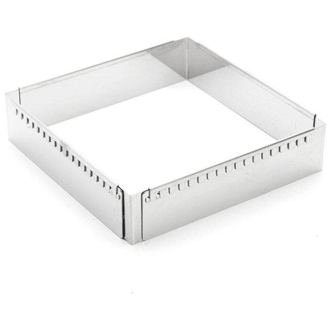 De Buyer 3013.20 Stampo per Torta Regolabile in Acciaio Inox da 20x20 cm a 37x37 cm Altezza 5 cm colore Acciaio inox