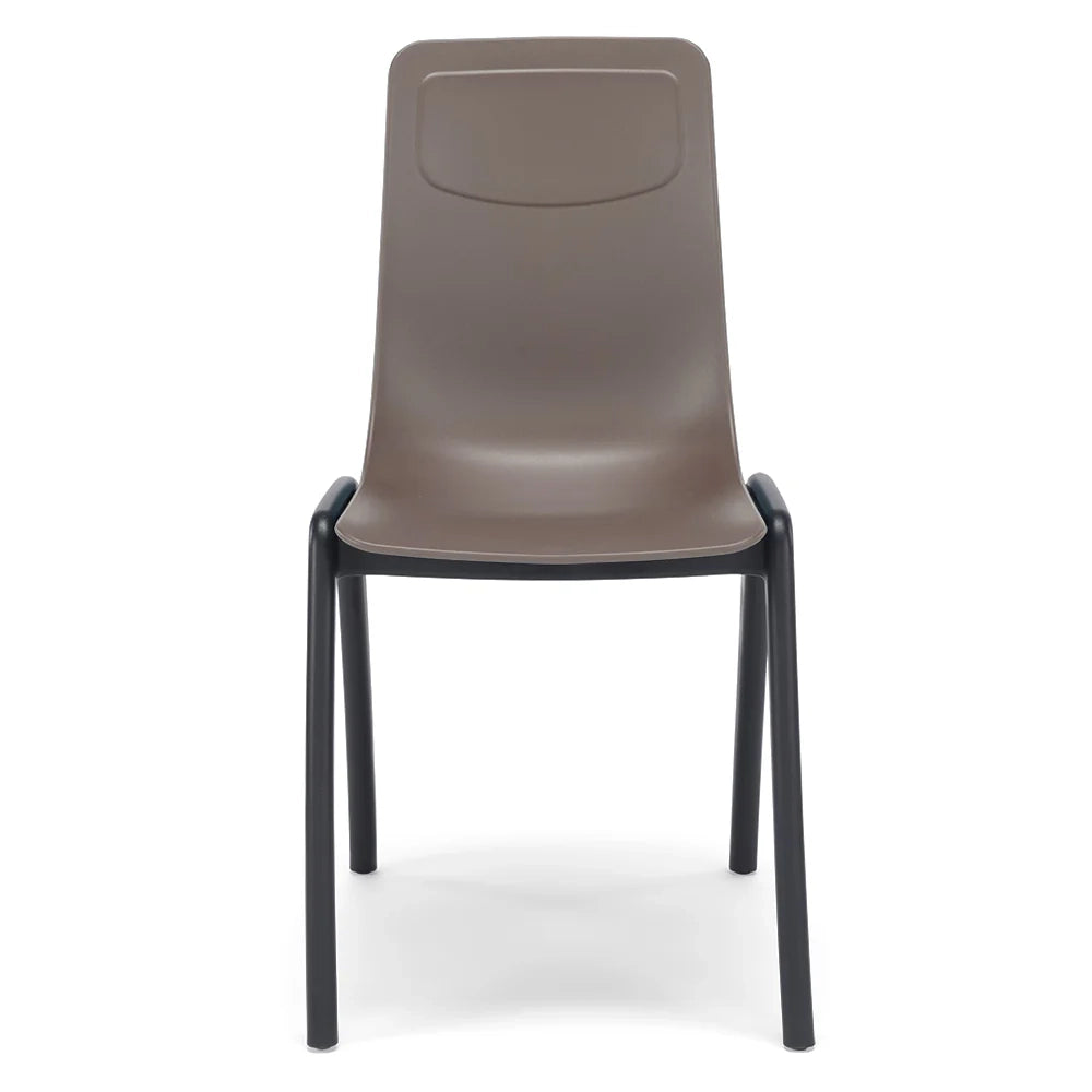 Set 2 sedie in tecnopolimero Dalia L colore Tortora, 100% MADE IN ITALY, gambe Antracite, impilabile, design moderno ideale per sala da pranzo, cucina, soggiorno, ufficio, camera per bambini
