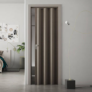 Porta a Soffietto da Interno 88,5x214 cm in PVC Florance Rovere Tortora