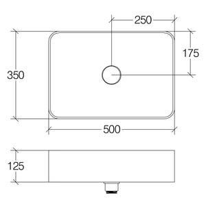 Lineabeta - Lavabo da appoggio Momon L.50x35 bianco con piletta