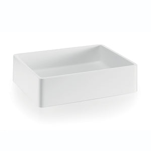 Lineabeta - Lavabo da appoggio Momon L.50x35 bianco con piletta