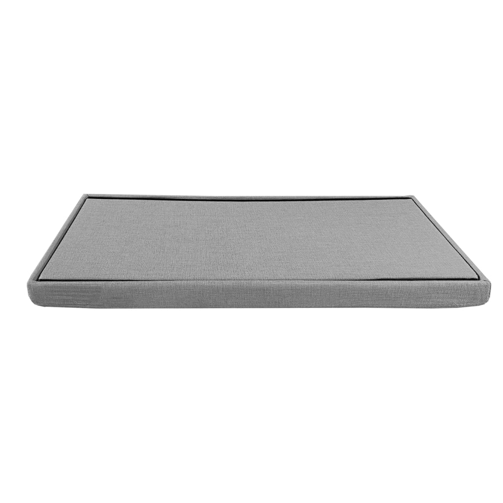 Puff Ottomano Portaoggetti Rettangolare in Tessuto Pieghevole 76x38x38cm | Nyana Casa | Stile ottomano | Tessuto Resistente | Nero, grigio e beige